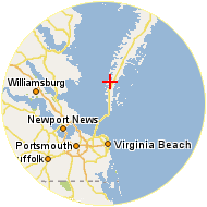 Map of lower Chesapeake Bay area