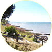 A view of the beach southward